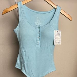Baby Blue Henley Brami Bodysuit XS
